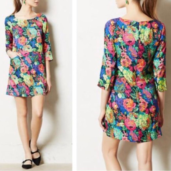Anthropologie Dresses & Skirts - Anthropologie HD in Paris Neon Floral Dress